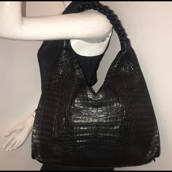 Gorgeous Nancy Gonzalez genuine crocodile alligator 🐊 handbag braided handle - Picture 3 of 10